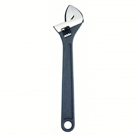 WESTWARD Adjustable Wrench: Alloy Steel, Black Phosphate, 4 in Overall Lg, 1/2 in Jaw Capacity