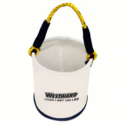 Bucket Bag: 12 in W x 22 in H x 12 in L, Off-White, Canvas, 0 Pockets, Open Top