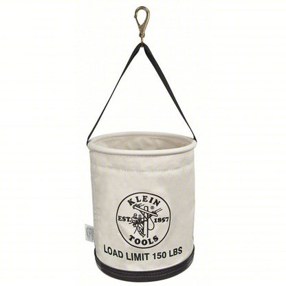 Bucket Bag: 15 in H, Off-White, Canvas, 1 Pockets, Open Top