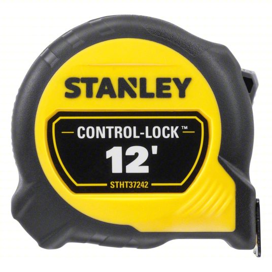 Tape Measure: Inch, Nonmagnetic Double Hook Tip, Plastic, 12 ft, 12 - 24 ft, Std Blade, Auto