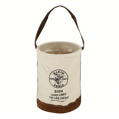 Bucket Bag: 12 in W x 17 in H, Off-White, Canvas, 1 Pockets, Open Top