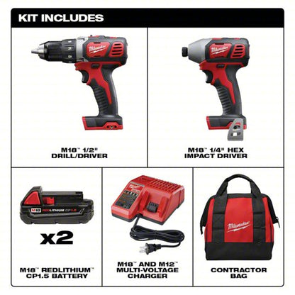Cordless Tool Combination Kit: 2 Tools, Drill/Impact Driver, 18 V DC Volt, M18™, M18™