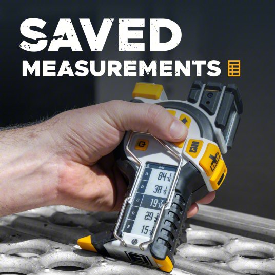 Digital Tape Measure: Inch, Magnetic Single Hook Tip, 96 in Standout Lg, Std Blade
