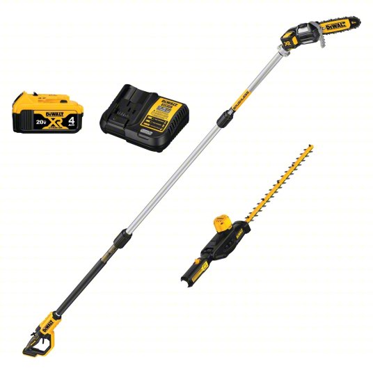 Battery-Powered Combination Kit: 20V MAX, Polesaw and Hedge Trimmer, 8 in Pole Saw Bar Lg