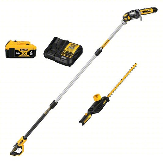 Battery-Powered Combination Kit: 20V MAX, Polesaw and Hedge Trimmer, 8 in Pole Saw Bar Lg