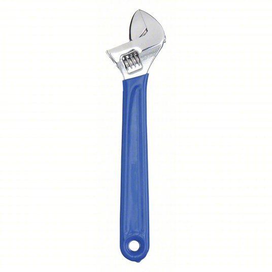 WESTWARD Adjustable Wrench: Alloy Steel, Chrome, 6 in Overall Lg, 15/16 in Jaw Capacity