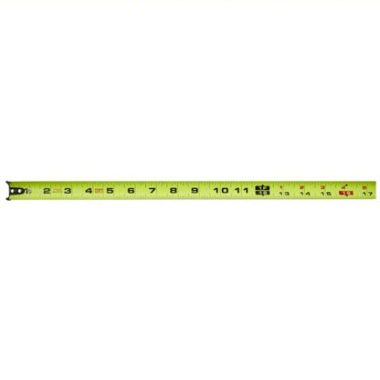Tape Measure: Inch, Nonmagnetic Double Hook Tip, Plastic with Rubberized Grip, 16 ft, Black