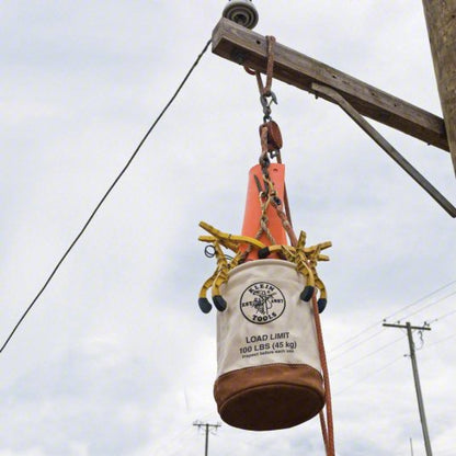 Bucket Bag: 12 in W x 17 in H, Off-White, Canvas, 1 Pockets, Open Top