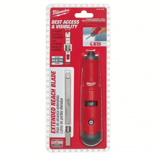 Punch Down Tool: 110 Blade, AA Battery, Includes 110 Blade/AA Batteries/Punchdown Tool