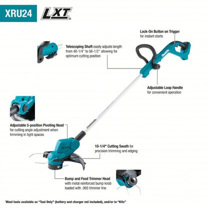 Battery-Powered String Trimmer: 10 1/4 in Cutting Wd, Telescoping Shaft, Not Capable, 4.0 Ah