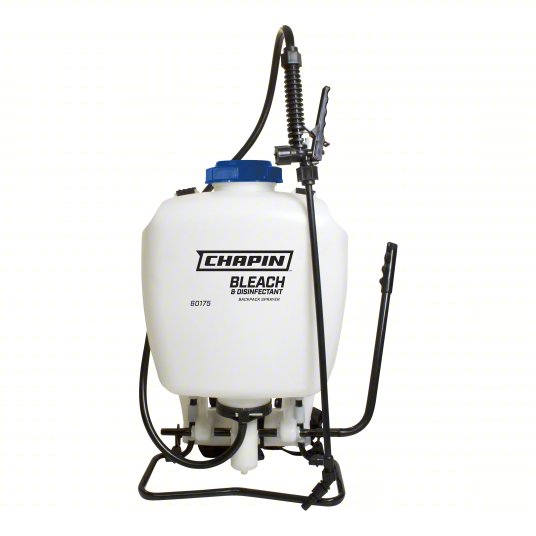 Backpack Sprayer: For Bleach and Disinfecting, Mix-in-Tank, 4 gal Tank Capacity