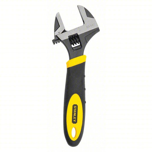 STANLEY Adjustable Wrench: Alloy Steel, Black Oxide, 6 in Overall Lg, 1 in Jaw Capacity
