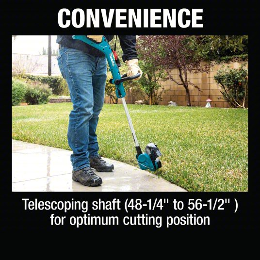 Battery-Powered String Trimmer: 10 1/4 in Cutting Wd, Telescoping Shaft, Not Capable, 4.0 Ah