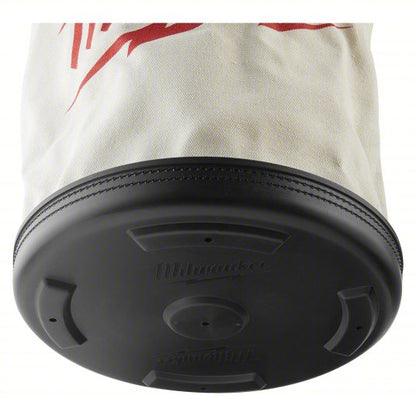 Bucket Bag: 11 13/16 in W x 14 9/16 in H x 11 13/16 in L, White, Canvas, 1 Pockets