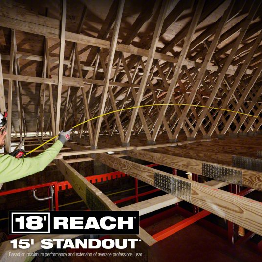 Wide Blade Tape Measure: Inch, Nonmagnetic Single Hook Tip, Metal/Stainless Steel, 1/16 in