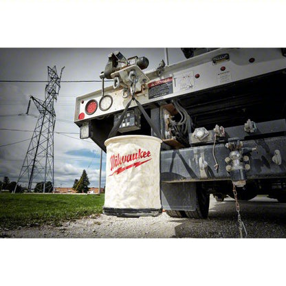 Bucket Bag: 11 13/16 in W x 14 9/16 in H x 11 13/16 in L, White, Canvas, 1 Pockets