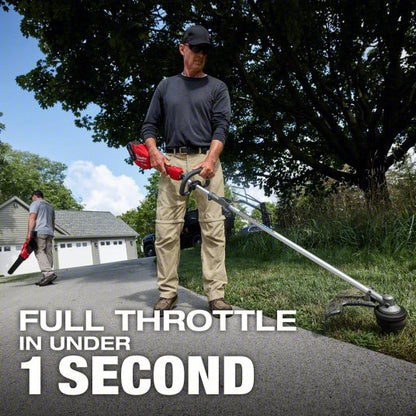 Battery-Powered String Trimmer: 16 in Cutting Wd, Straight Shaft, 70-1/2 in Shaft Lg