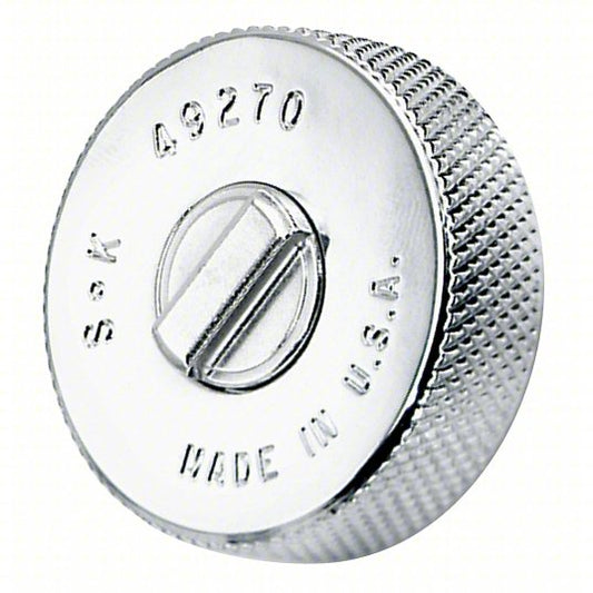 Thumbwheel Ratchet Round, Not Reversible, 1 1/2 in Overall Lg, Chrome