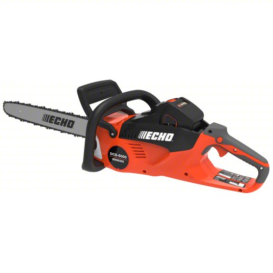 Battery-Powered Chainsaw Kit: 18 in Bar Lg, Rear Handle, Auto Chain Oiler, 56 V, 40 cc