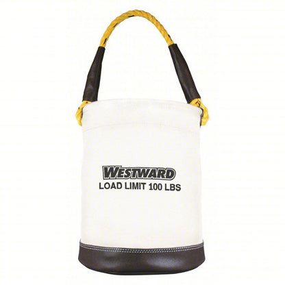 Bucket Bag: 12 in W x 17 in H x 12 in L, Off-White, Polyester, 0 Pockets, Open Top