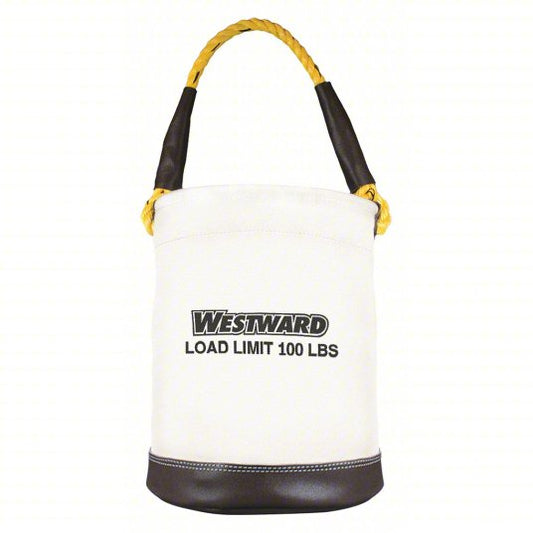 Bucket Bag: 12 in W x 17 in H x 12 in L, Off-White, Polyester, 0 Pockets, Open Top
