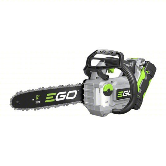 Chainsaw: 12 in Bar Lg, Top Handle, Auto Chain Oiler, 2.5 Ah Battery Capacity, 56 V, 30 cc