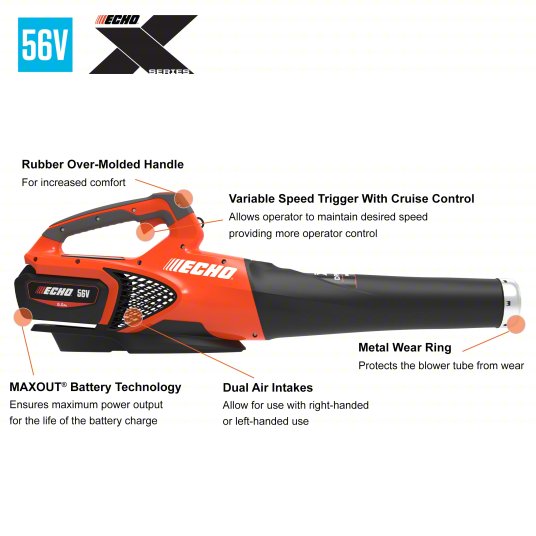 Battery-Powered Handheld Leaf Blower Kit: eFORCE®, 549 cfm Max. Air Flow, 5.0 Ah
