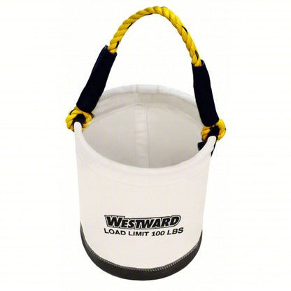 Bucket Bag: 12 in W x 17 in H x 12 in L, Off-White, Polyester, 0 Pockets, Open Top