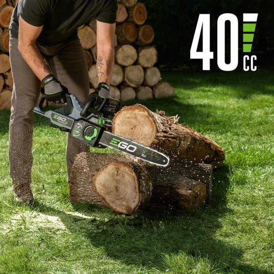 Chainsaw: 16 in Bar Lg, Rear Handle, Auto Chain Oiler, 2.5 Ah Battery Capacity, 56 V, 40 cc