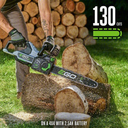 Chainsaw: 16 in Bar Lg, Rear Handle, Auto Chain Oiler, 2.5 Ah Battery Capacity, 56 V, 40 cc