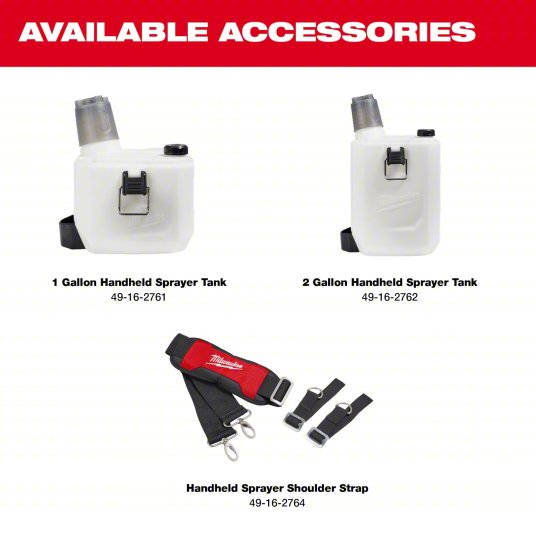 Cordless Handheld Sprayer: 1 gal Tank, Poly Tank, 17 ft Max Spray Distance, 80 psi
