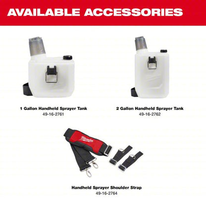 Cordless Handheld Sprayer: 1 gal Tank, Poly Tank, 17 ft Max Spray Distance, 80 psi