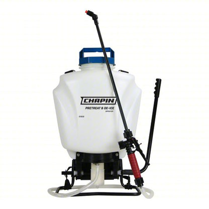 Backpack Sprayer: For Snow Removal and De-Icing, Mix-in-Tank, 4 gal Tank Capacity