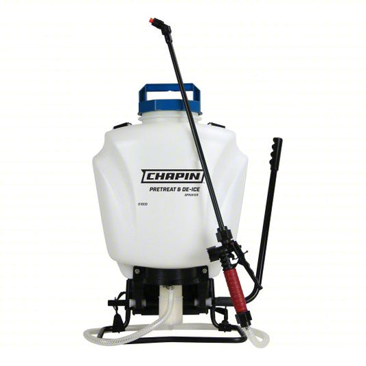 Backpack Sprayer: For Snow Removal and De-Icing, Mix-in-Tank, 4 gal Tank Capacity