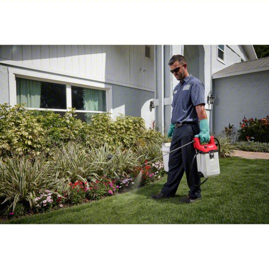 Cordless Handheld Sprayer: 1 gal Tank, Poly Tank, 17 ft Max Spray Distance, 80 psi