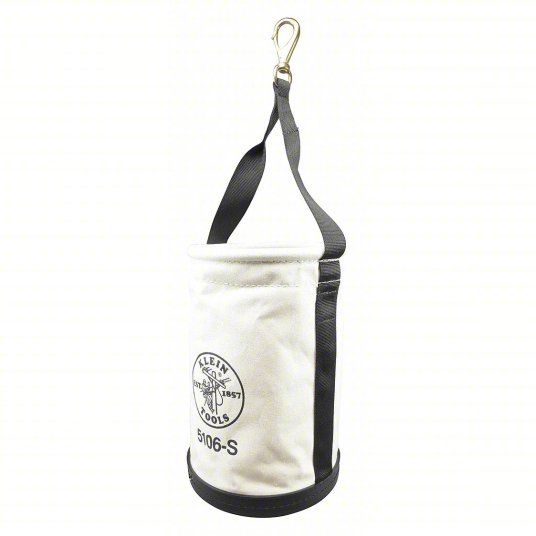 Bucket Bag: 14 in H, Off-White, Canvas, 0 Pockets, Open Top