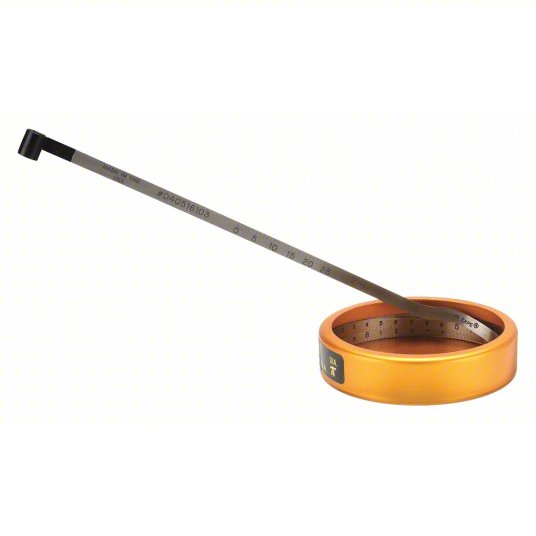 Diameter Tape: Inch, Knob Tip, Metal/Stainless Steel, 12 5/8 in Blade Lg, Nonlocking