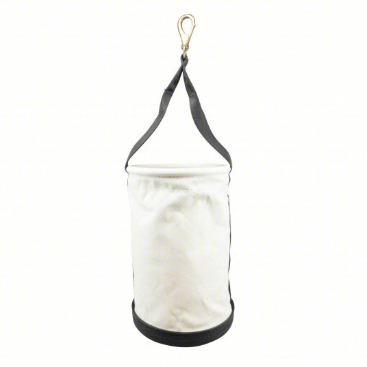 Bucket Bag: 14 in H, Off-White, Canvas, 0 Pockets, Open Top