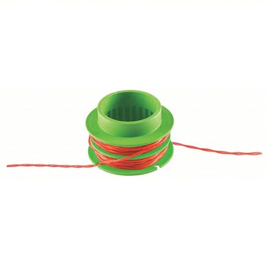 Trimmer Line Spool: 0.095 in Dia, 15 ft Overall Lg, Twisted, Green/Silver, 50 ft or Less