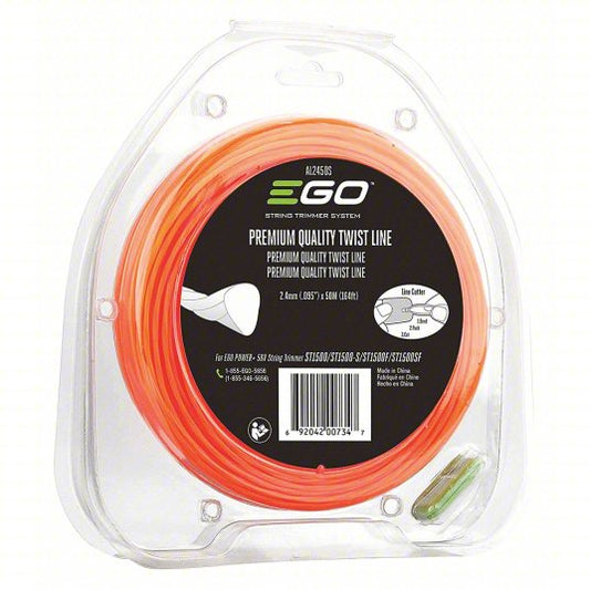 String Trimmer Line: 0.095 in Dia, 160 ft Overall Lg, Twisted, Green/Silver, 51 to 250 ft