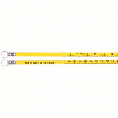 Diameter Tape Measure: Inch, Loop Tip, 6 ft Blade Lg, Narrow Blade, 1/100 in/1/16 in, Silver