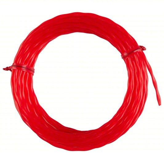 String Trimmer Line: High Density Polyethlyene, 0.095 in Dia, 20 ft Overall Lg, Red, 5 PK