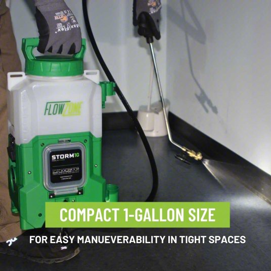 Cordless Handheld Sprayer: Spot, 1 gal Tank, Plastic Tank, 25 ft Max Spray Distance, 60 psi