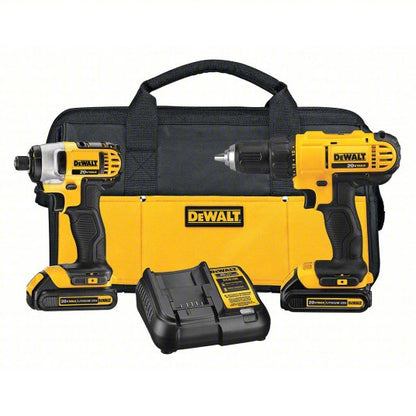 Cordless Tool Combination Kit: 2 Tools, Drill/Impact Driver, 20 V DC Volt, Battery Included