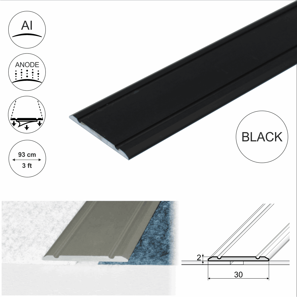 A02 30mm Anodised Aluminium Flat Door Threshold Strip