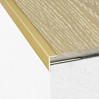C24 28 x 14.5mm Anodised Aluminium LVT Stair nosing Edge Profile For 5mm Flooring