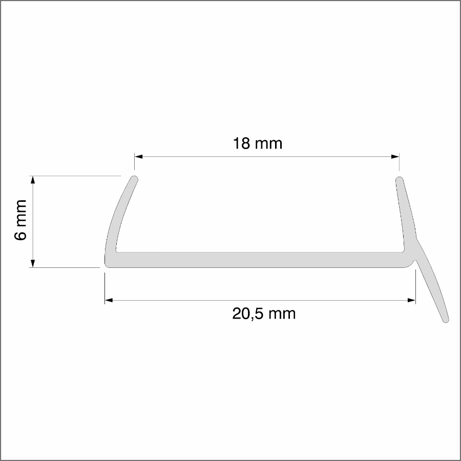 18mm Pvc Kitchen Plinth Sealing Strip